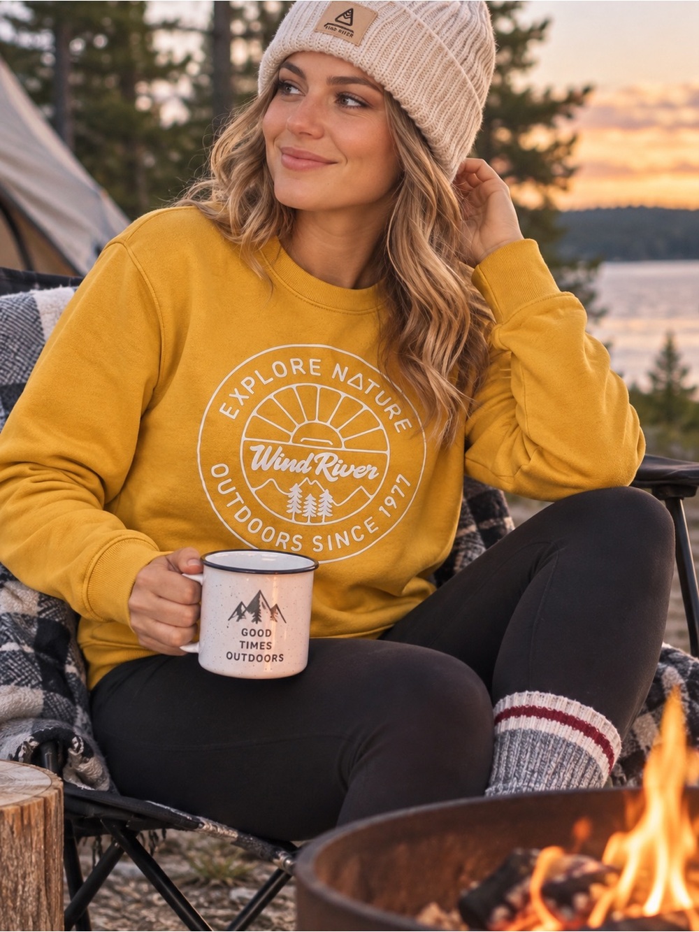 WindRiver | Mustard Yellow | Graphic Sweatshirt | Cotton Blend | S/P
